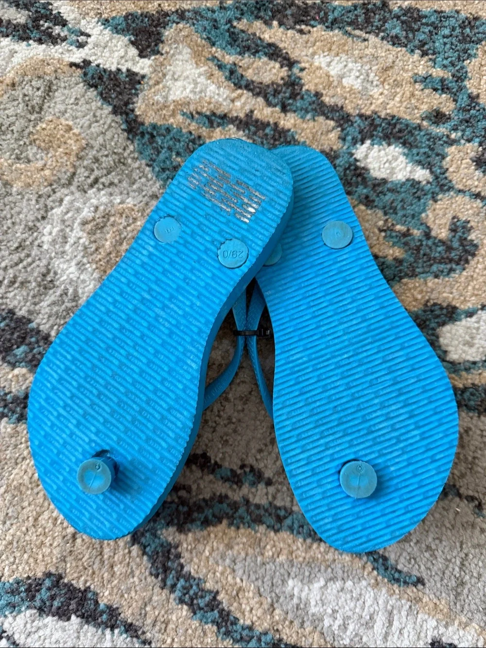 Havaianas Kids Blue Flip Flops with Red Starfish Print